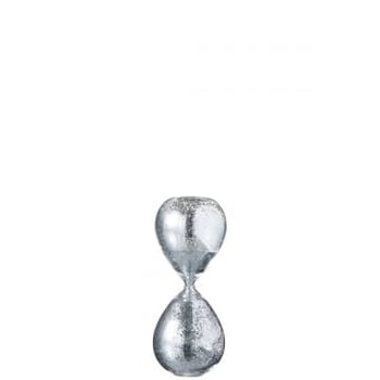 Sablier perles verre argent small