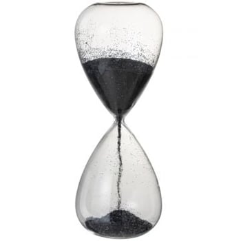 Sablier perles verre noir extra large