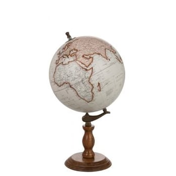 Globe sur pied bois blanc/naturel large