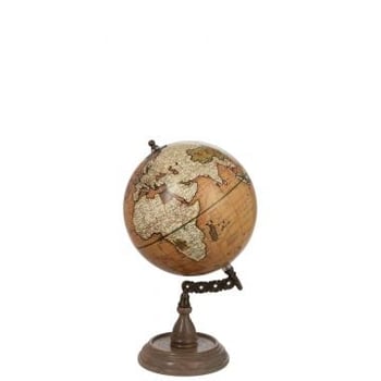Globe sur pied bois rouille/naturel medium