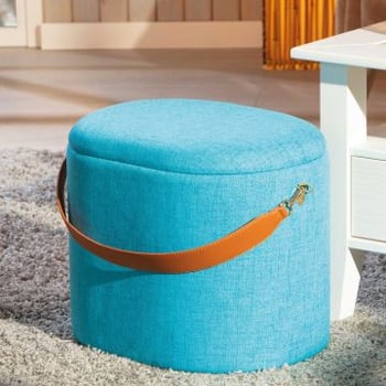 Pouf Dilia avec rangement - bleu