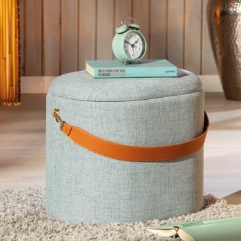 Pouf Dilia avec rangement - gris