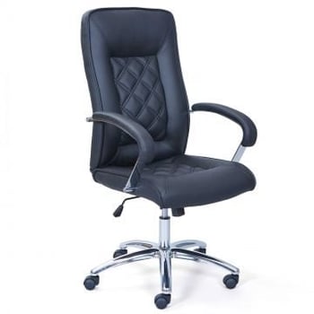 Chaise de bureau Alessia similicuir - noir