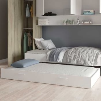 Tiroir de lit Tidelle 90 x 200 cm-blanc mat