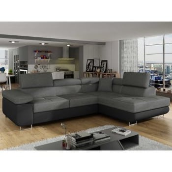 Siège d'angle Olmo | 275 x 202 x 90 cm | Gris-noir