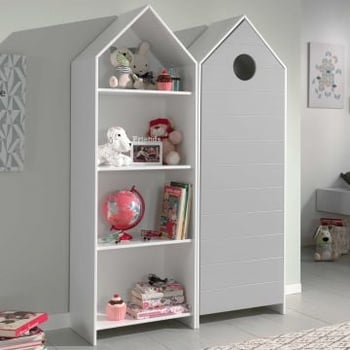 Armoire Casami + bibliothèque Casami- blanc/gris