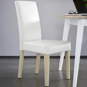 Chaise de salle à manger Gust-blanc brillant 