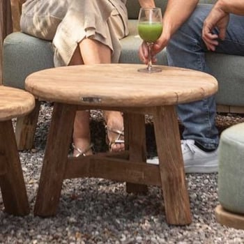 Table d'appoint extérieur Ferdau Ø80 - teck