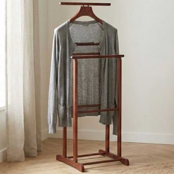 Porte-manteau avec cintre pour pantalon | Design en merisier