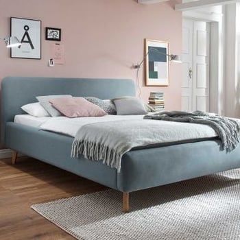 Lit en tissu Tony 180x200 - bleu glacier