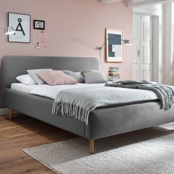 Lit en tissu Tony 180x200 - gris clair