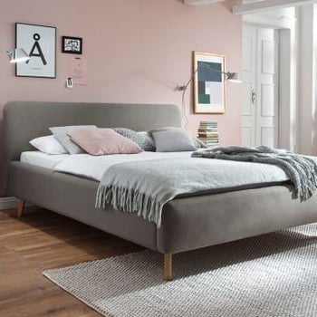 Lit en tissu Tony 160x200 - taupe