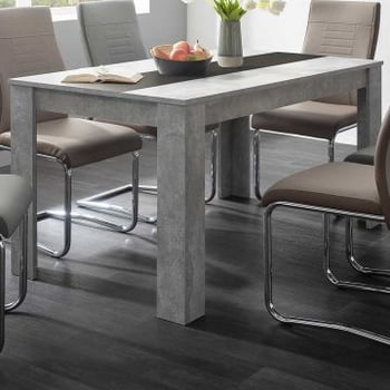 Table à manger Niklas 138x80cm - aspect béton