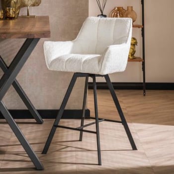 Tabouret de bar Hargreaves | 53 x 57 x 96 cm | Blanc