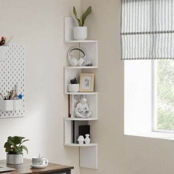 Etagère d'angle murale Dana | 20 x 20 x 126 cm | Blanc