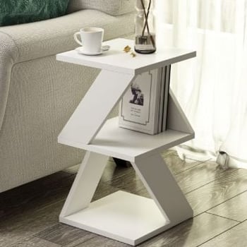 Table d'appoint Woody Fashion | 30 x 30 x 50 cm | Blanc