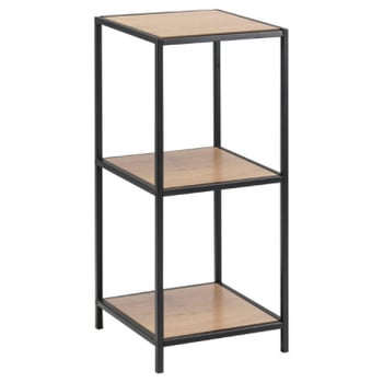 Étagère Dover 37cm, 2 étagères - noir/chêne 