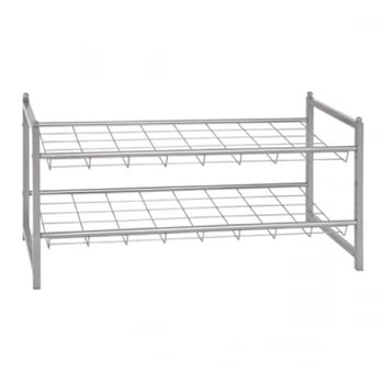 Étagère à chaussures Leonore 80cm, 2 étagères - aluminium
