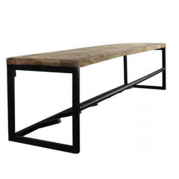 Porte-manteaux 100x22x22cm bois et métal - bois massif/noir