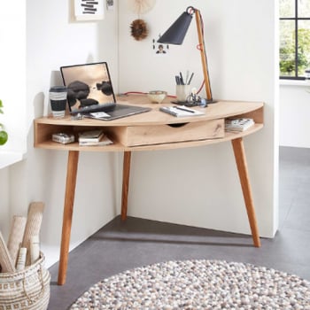 Bureau d'angle Inovo avec tiroir - chêne