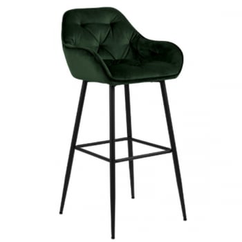 Chaise de bar Bridget - vert/noir