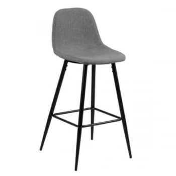 Tabouret de bar Wilhelm - gris clair/noir 
