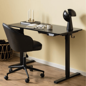 Bureau réglable Garcia avec crochets - noir