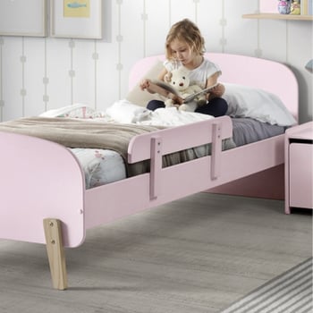 Lit Kiddy 90x200 avec barre de lit- rose