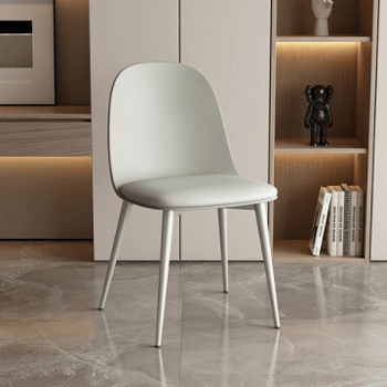 Chaise gris-vert Jasmin en polypropylène avec coussin en PU | Pieds en métal | H81 x L51 x P44 cm