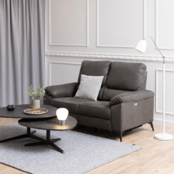 Fauteuil relax Rana : Tissu gris, chargeur USB, motorisé