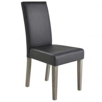 Chaise de salle à manger Nani - 58x45x95 cm - Gris foncé/polyuréthane