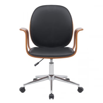 Chaise de bureau Artemis - 61x68x91 cm - Noir/Noyer 