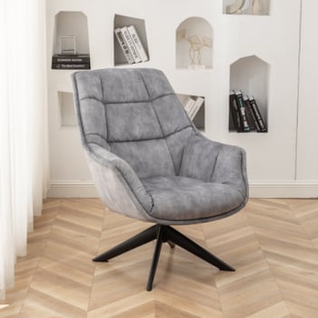 Chaise longue Volter - 98x80x98 cm - Cuir synthétique gris/PU
