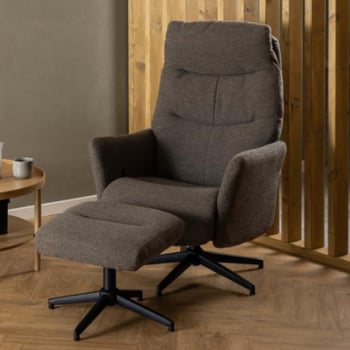 Fauteuil de relax London avec repose-pieds - taupe
