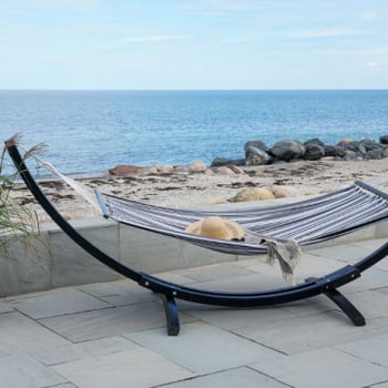 Hamac Tripoli - Gris/Noir sur pied en bois