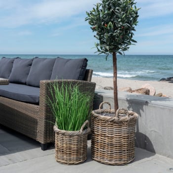 Gili Planters - Set of 2 Kubu Rattan Natural