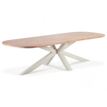 Table de jardin Feliz - 110x280x75cm - bois teck/aluminium beige