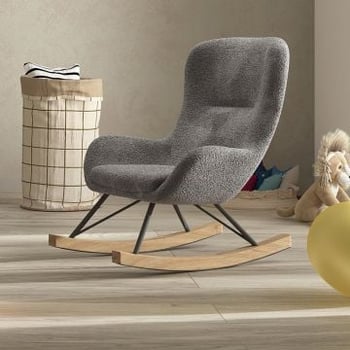 Fauteuil à bascule Rocky pour enfants - 67x56x69 cm - Bouclé/anthracite 