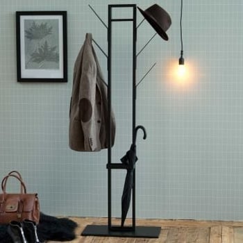 Portemanteau sur pied Vinci avec porte-parapluie - noir 