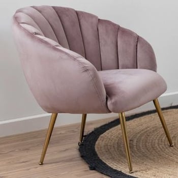 Fauteuil Dafne - rose/laiton