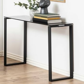Console Nicola 110cm - verre teinté/noir