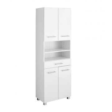 Colonne Pollet 60cm 4 portes et 1 tiroir - blanc