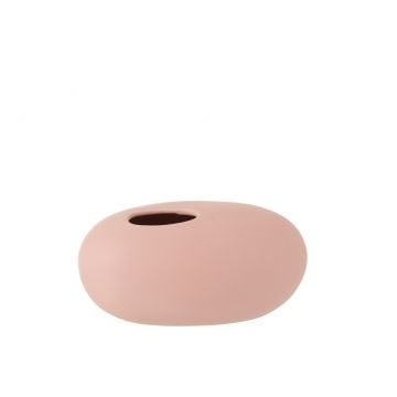 Vase ovale ceramique rose pastel large