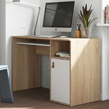 Bureau Martin 115cm - chêne/blanc