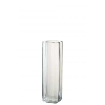 Vase droit carre transparent medium