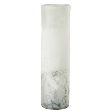 Vase scavo cylindrique verre gris large