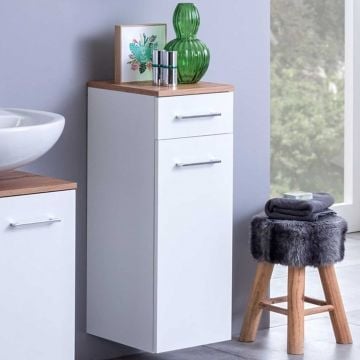 Armoire salle de bains Pares 30cm 1 porte & 1 tiroir - blanc 