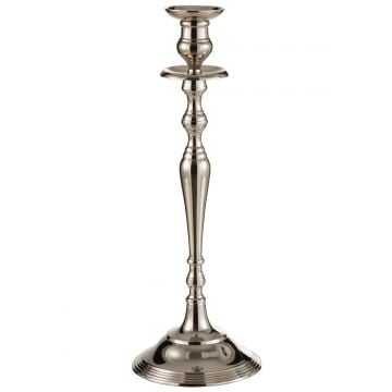 Candleholder classic aluminium silver large