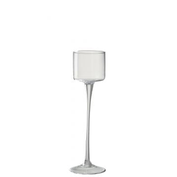 Photophore sur pied verre transparent small