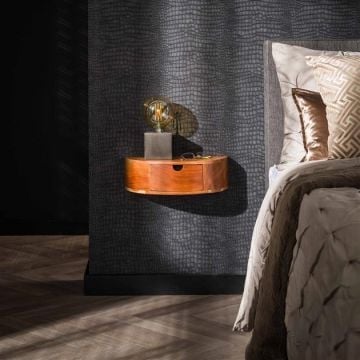 Table de chevet Carly-bois d'acacia massif